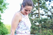 Sommerkleid mit Blümchen selbstgenäht. JanaKnöpfchen - Nähen für Jungs